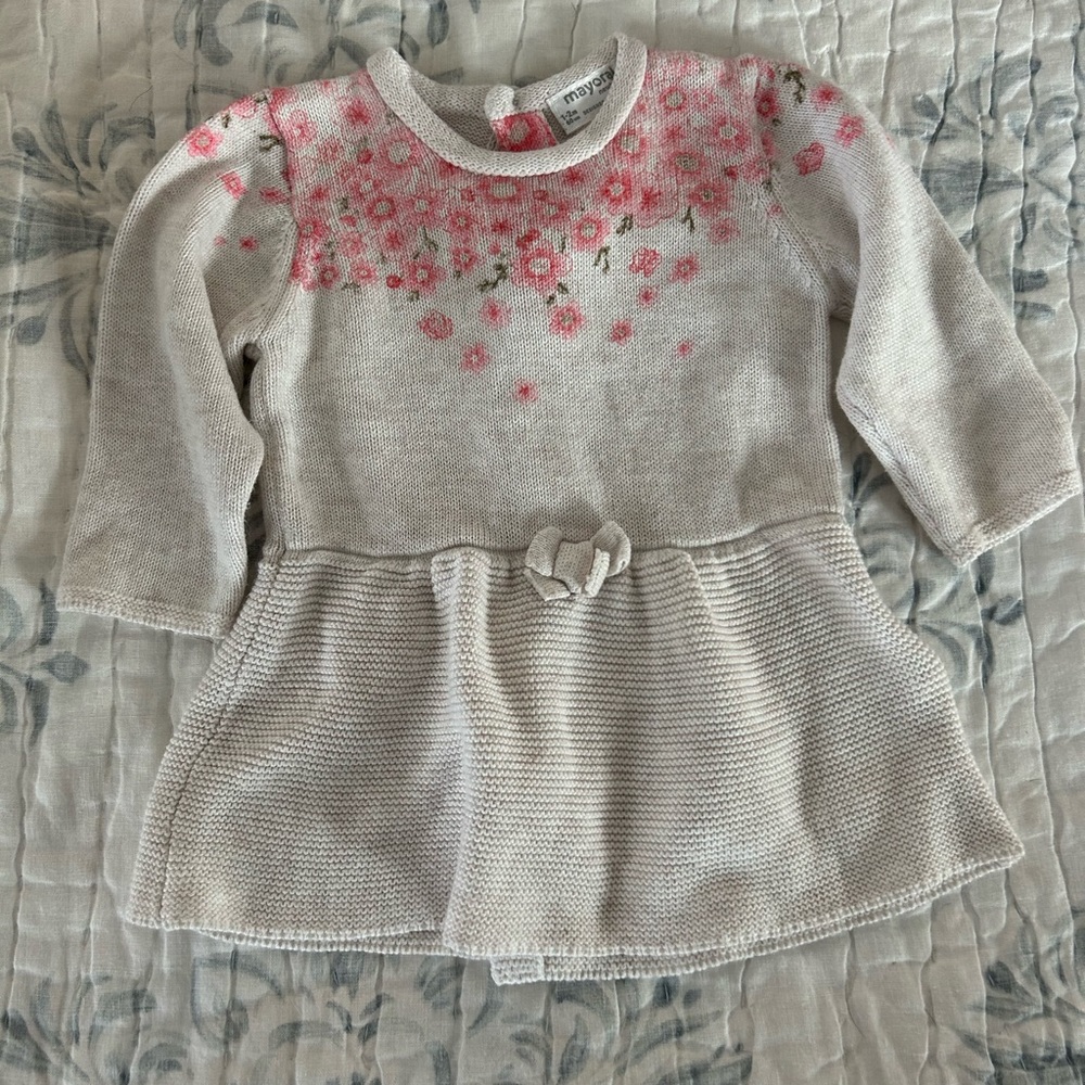 Mayoral knit dress 1-2 mo, EUC